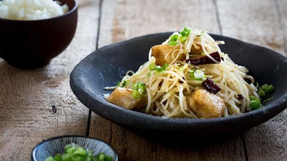 Fish 'n' chips Chinese-style: Sichuan fried fish and potato straws.