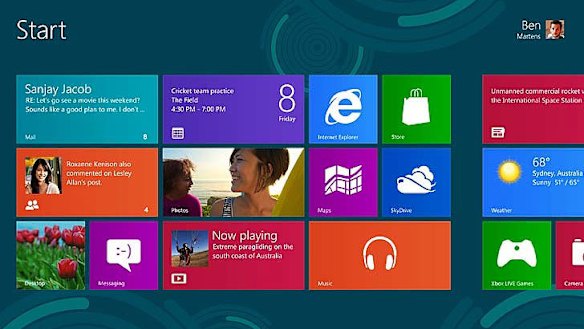 Windows 8 Start window.
