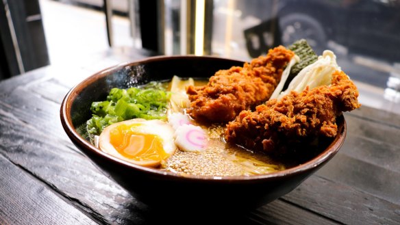 Comfort and security: Fried chicken ramen from Butter in Surry Hills.