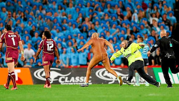 Obstruction: The match review committee is sure to have words with the runner who disrupted the closing minutes of Origin III at ANZ Stadium on Wednesday night.