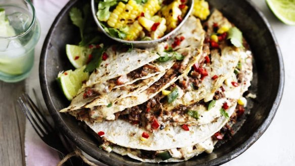 Neil Perry's bean quesadillas with corn salsa