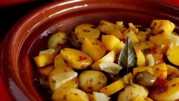 Spicy potato tagine with olives
