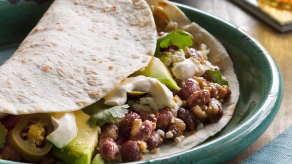 Baleadas with red beans and feta