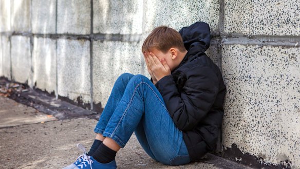 Sad and depressed child.