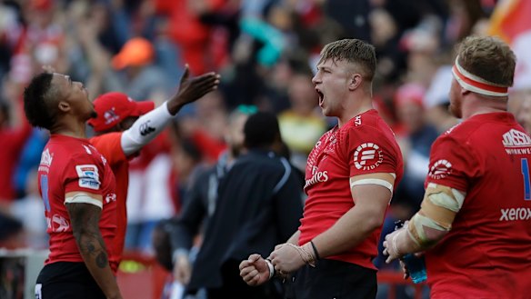 Who knew? Lions players celebrate their run to the Super Rugby final. But how many Australian fans got up in the middle of the night to watch?