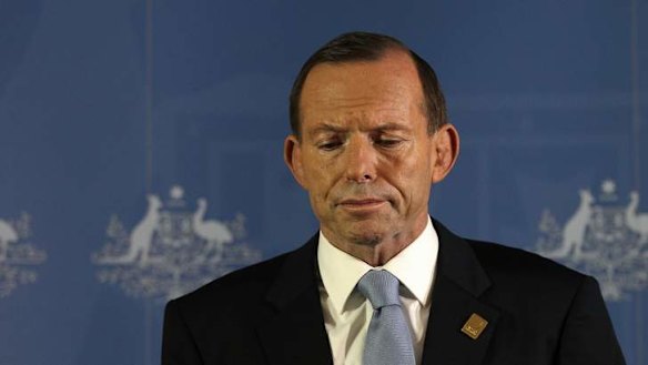 Prime Minister Tony Abbott addresses the media during a press conference, in Bali.