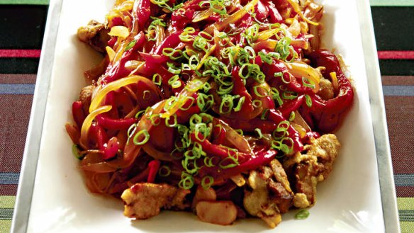 Crunchy sweet and sour pork.