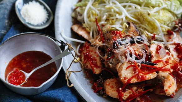 Salmon and nuoc cham salad.