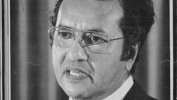Mahathir, Prime Minister of Malaysia in Canberra in 1984.