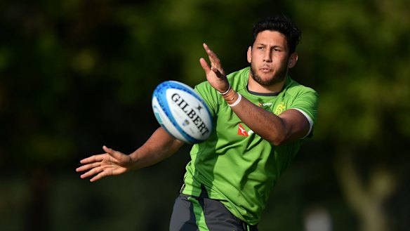 Developing nicely: Adam Coleman during a training session at the Lensbury Hotel.
