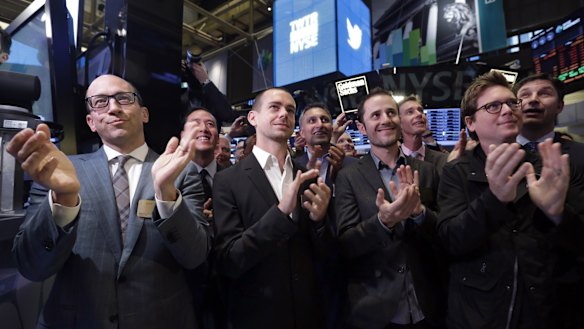 Twitterati: (From left) CEO Dick Costolo, chairman and co-founder Jack Dorsey, co-founders Evan Williams and Biz Stone.