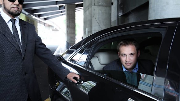 Uber's Australian general manager, David Rohrsheim, in one of the hire cars.