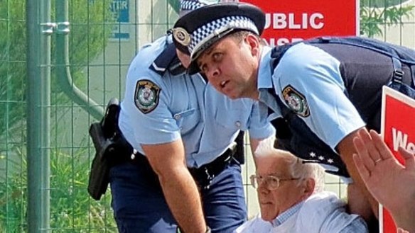 Protestor Bill Holliday refusing to leave a home in Haberfield due to be demolished for WestConnex.