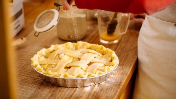 Bakewell and Co. bakes 10 or 15 eight-slice pies a week.