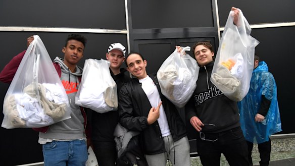 Shoppers at the Pablo by Kanye West pop up store in Fitzroy. 