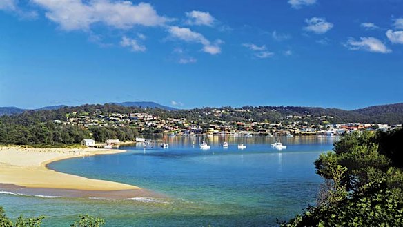 Heavenly ... Merimbula has a lake on one side and surf on the other.