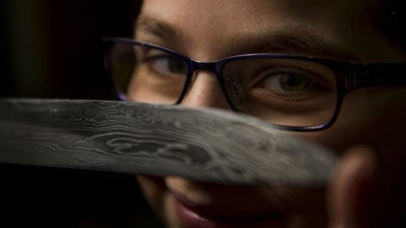 Knifemaker Leila Haddad, 12, handcrafts knives for some of Australia's top chefs. 