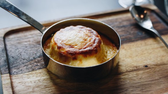 Goat's cheese souffle.