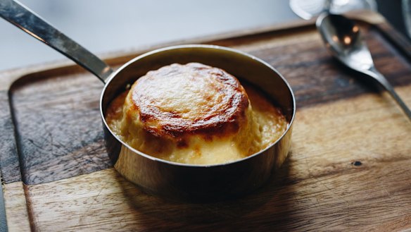 The goat's cheese souffle at Madame Rouge.