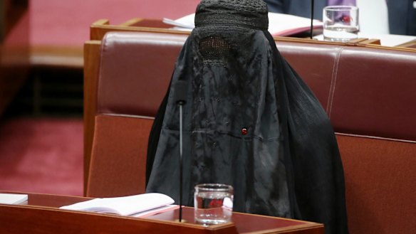 Senator Pauline Hanson earned the ire of colleagues for wearing the burqa during Senate question time.