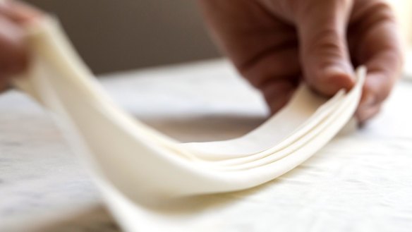 Making perfect, paper-thin filo pastry can take years of practice.