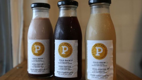 Panivore's house-made iced chocolate, coffee and cold brew.