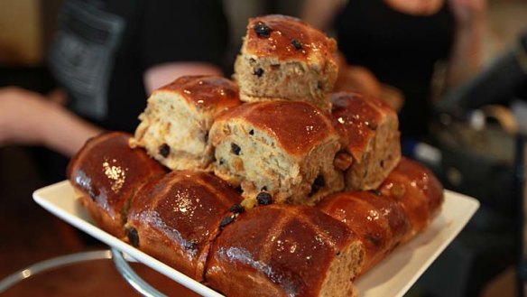 Health fad: Frankincense-glazed hot cross buns from Black Star Pastry.