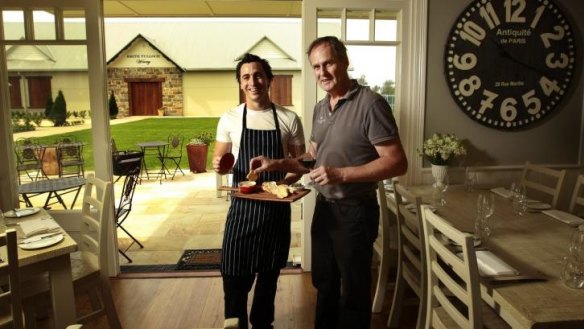 Winesmith: Keith Tulloch with chef Troy Rhoades-Brown of Muse Kitchen at the winery.