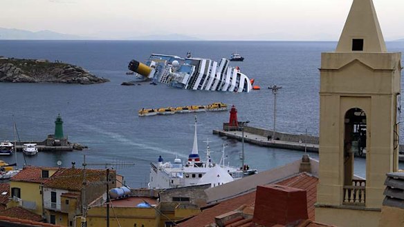 Ran aground ... the Costa Concordia.