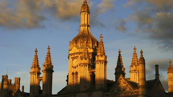 A study in beauty ... King's College at sunset.
