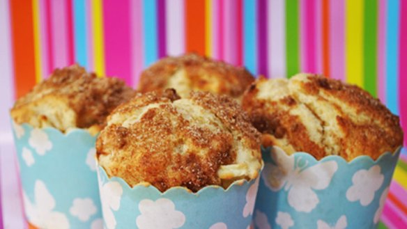 High-top apple cinnamon muffins.