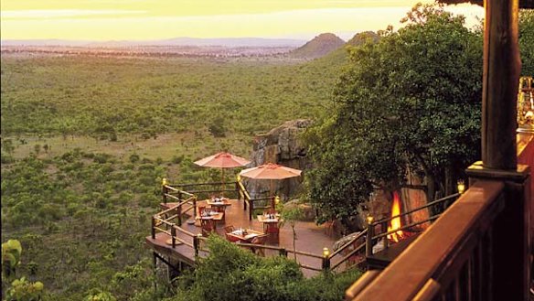 In reserve ... the deck at Rock Lodge at sunset has views to the Mozambique border.