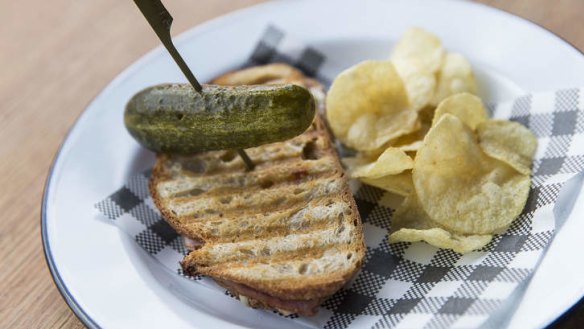 Try the signature gruyere toastie, with potato chips and a pickle.