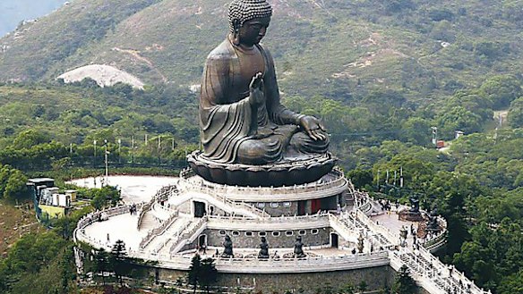 Lantau's 34-metre seated Buddha.