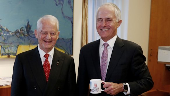 Prime Minister Malcolm Turnbull with Philip Ruddock in Canberra on Monday.