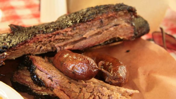 Texan-style ribs at the legendary Black's Barbeque in Lockhart, Texas.