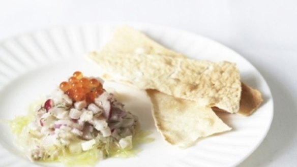 Sean Moran's mahi-mahi tartare with finger limes