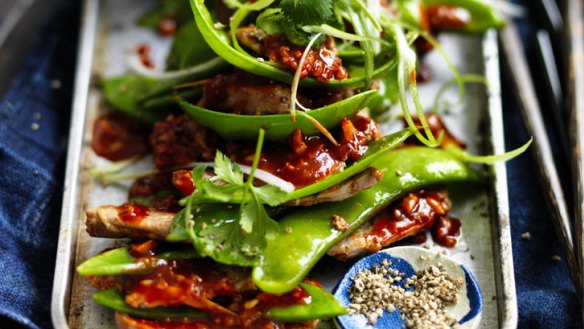 Neil Perry's stir-fried pork with hot bean paste.