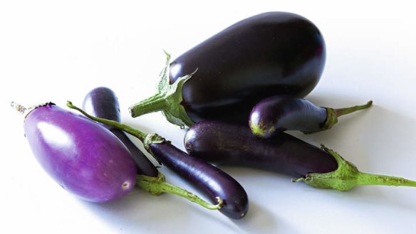 Eggplants, also known as aubergines.
