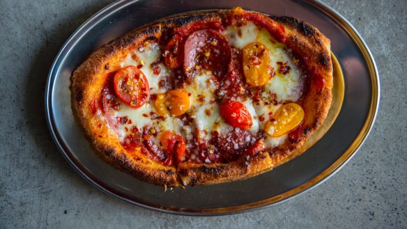 'Red' pizza fritta at Bonnie's.