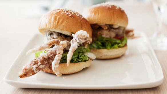 'Crap bun': Soft-shell crab brioche rolls.