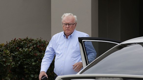 Graham Richardson photographed outside his home in December. 