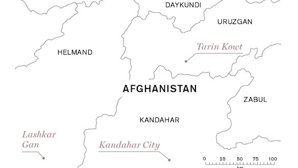 Tarin Kowt, in Uruzgan province, population 10,000. 