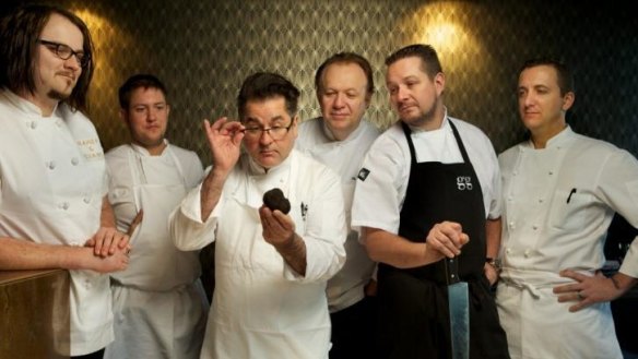 Guy Grossi (third from left) and Philippe Mouchel (third from right) will have a truffle cook-off.