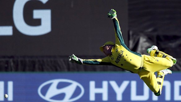 In full flight: Haddin lets a rare one past.