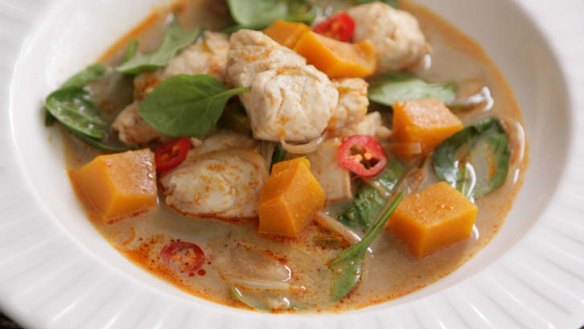 Hit the spot: Thai fish and pumpkin curry.