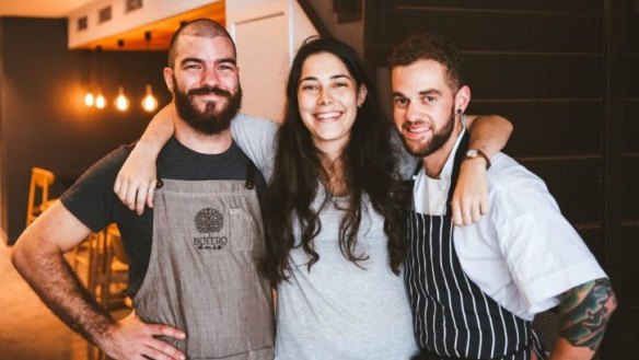 Botero Espresso Bar team: Barista Quentin Le Naour, manager Bonnie Duyker and chef Tom Monk. 