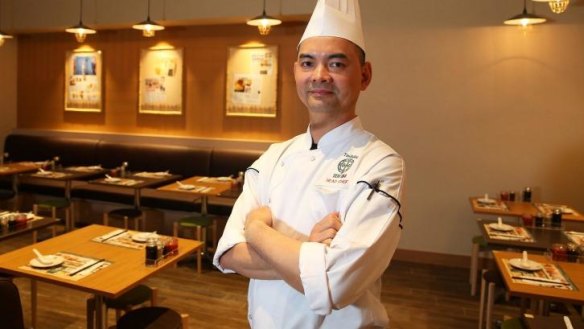 Dumpling master: Acting executive chef Eric Koh inside the restaurant.