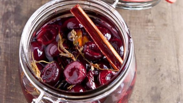 Herb and spiced cherries.