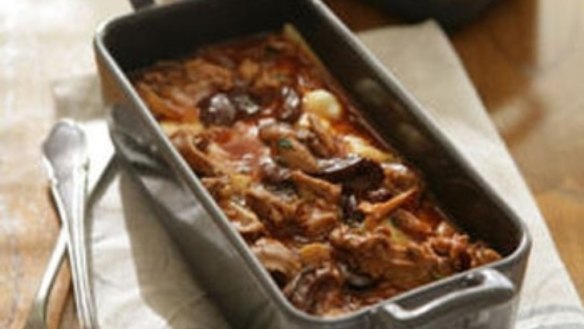 Rabbit lasagne with truffle-scented bechamel